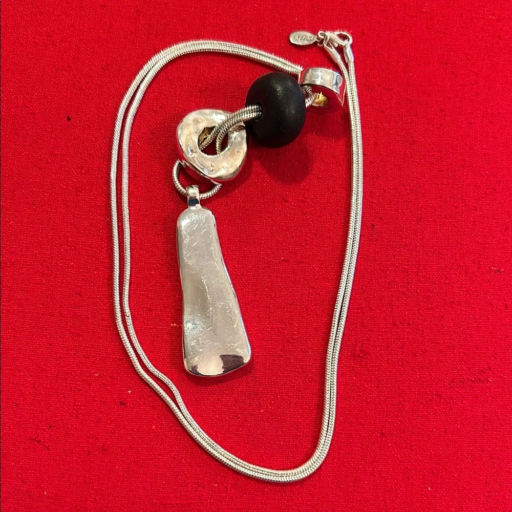 Chico's Silver and Black Pendant Necklace - Picture 2 of 7